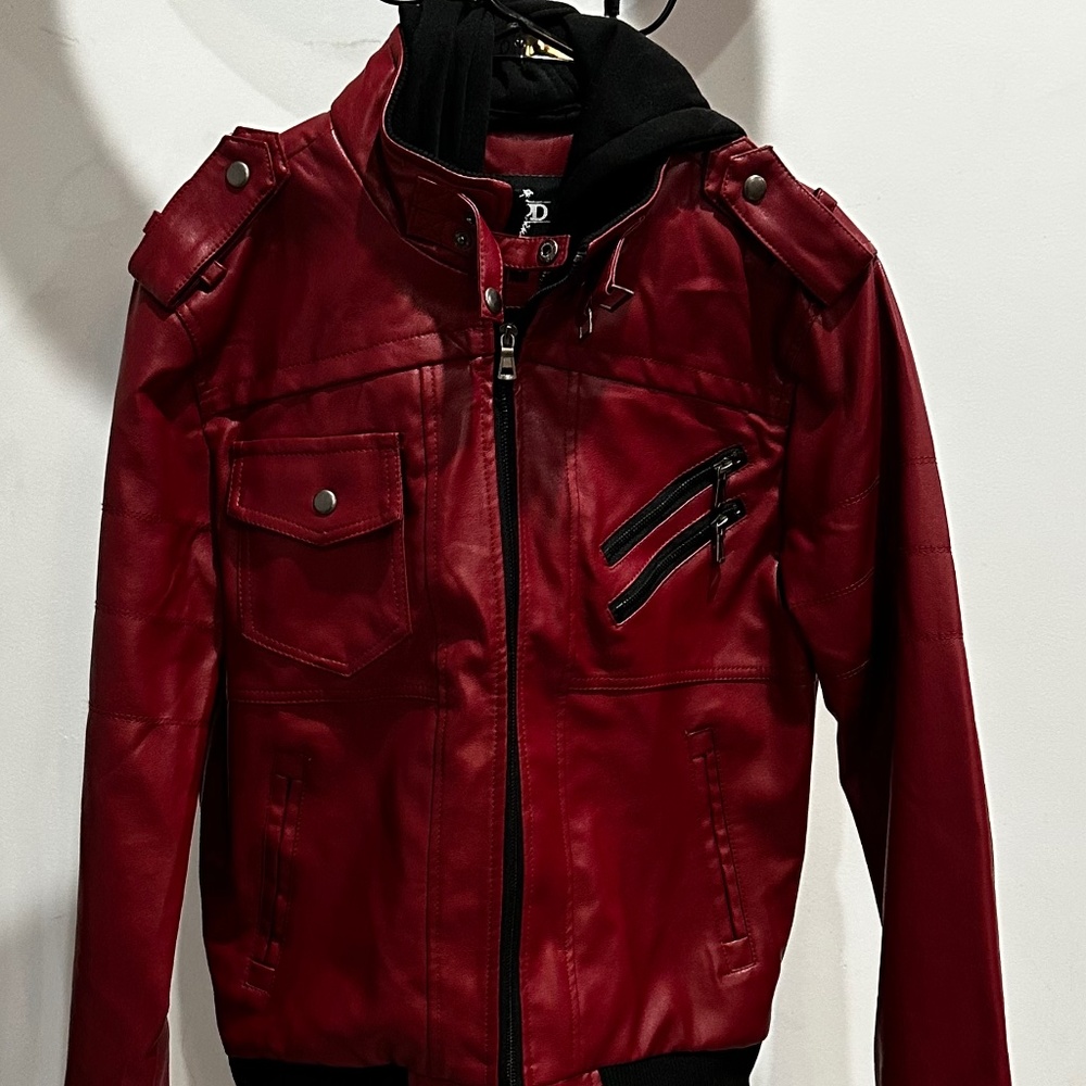 NEW! Hood Crew Men's Pu Faux Leather Jacket